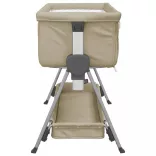 tópszínű vászonszövet babaágy matraccal