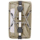 tópszínű vászonszövet babaágy matraccal