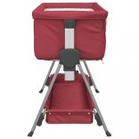 piros vászonszövet babaágy matraccal