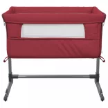 piros vászonszövet babaágy matraccal