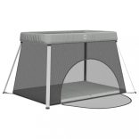 világosszürke vászonszövet babajáróka matraccal