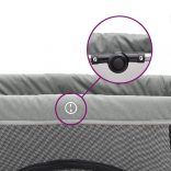 világosszürke vászonszövet babajáróka matraccal