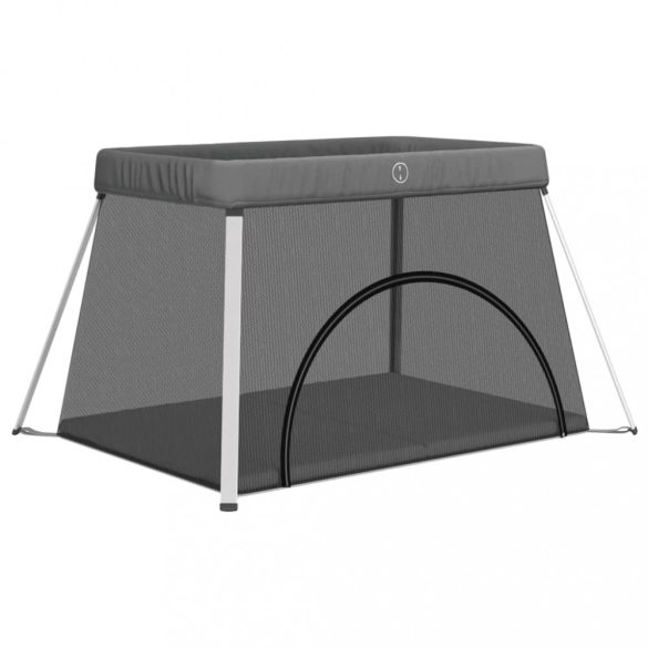 sötétszürke vászonszövet babajáróka matraccal