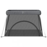 sötétszürke vászonszövet babajáróka matraccal