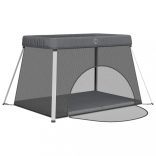 sötétszürke vászonszövet babajáróka matraccal