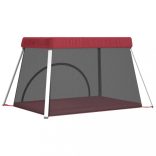 piros vászonszövet babajáróka matraccal