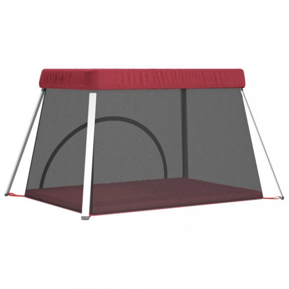 piros vászonszövet babajáróka matraccal