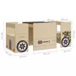 3 részes MDF terepjáró formájú gyerekasztal- és székkészlet