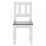 3 részes fehér-szürke színű MDF gyerekasztal- és székkészlet