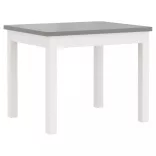 3 részes fehér-szürke színű MDF gyerekasztal- és székkészlet