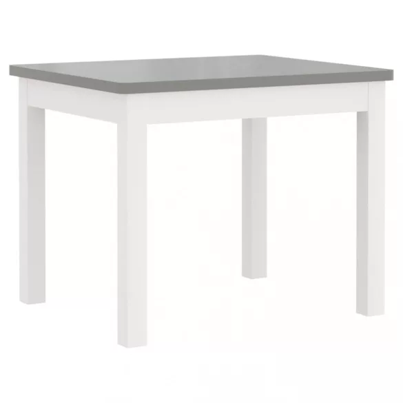 3 részes fehér-szürke színű MDF gyerekasztal- és székkészlet