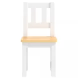 3 részes fehér-bézs színű MDF gyerekasztal- és székkészlet