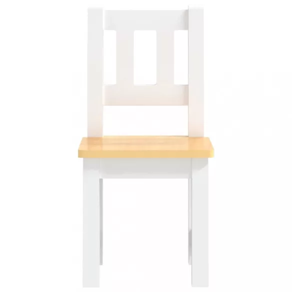 3 részes fehér-bézs színű MDF gyerekasztal- és székkészlet