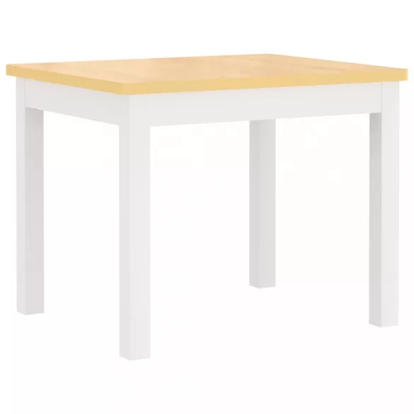 3 részes fehér-bézs színű MDF gyerekasztal- és székkészlet