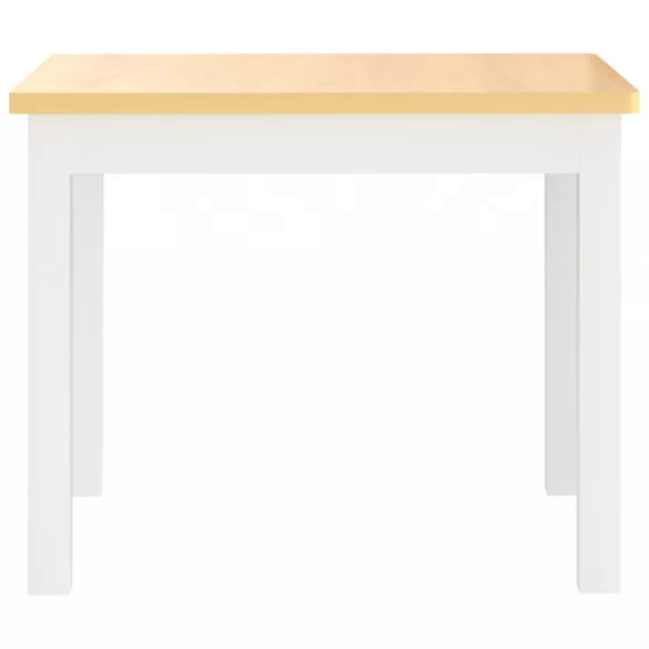 3 részes fehér-bézs színű MDF gyerekasztal- és székkészlet