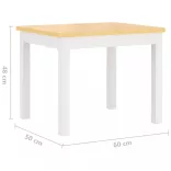 3 részes fehér-bézs színű MDF gyerekasztal- és székkészlet