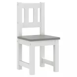 4 részes fehér és szürke MDF gyerekasztal- és székkészlet