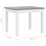 4 részes fehér és szürke MDF gyerekasztal- és székkészlet