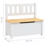 4 részes fehér és bézs MDF gyerekasztal- és székkészlet