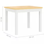 4 részes fehér és bézs MDF gyerekasztal- és székkészlet