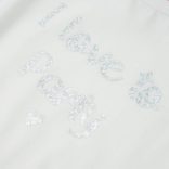 Fehér fodros ujjú gyerekpóló 104