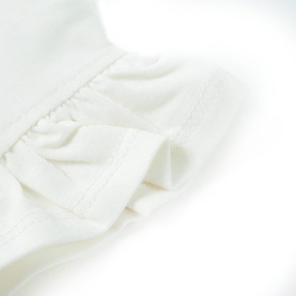 Fehér fodros ujjú gyerekpóló 116