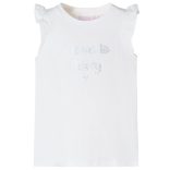 Fehér fodros ujjú gyerekpóló 140