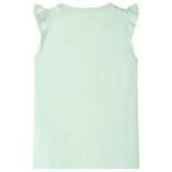 Halvány zöld fodros ujjú gyerekpóló 128