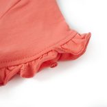 Korall színű fodros ujjú gyerekpóló 104