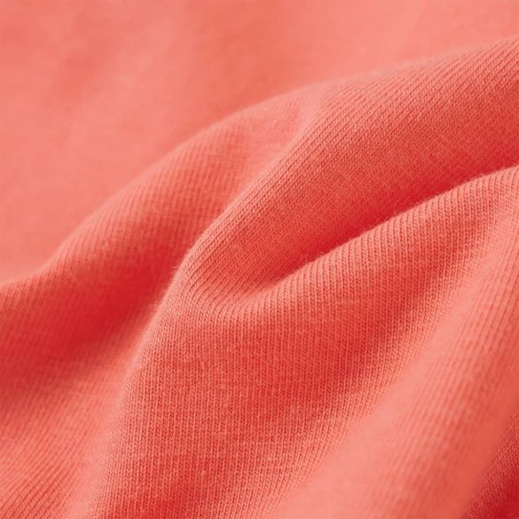 Korall színű fodros ujjú gyerekpóló 104