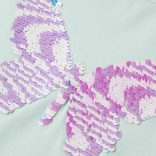 Világosmenta színű buggyos ujjú gyerekpóló 140