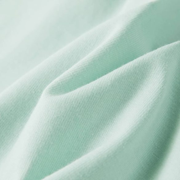 Világosmenta színű buggyos ujjú gyerekpóló 140