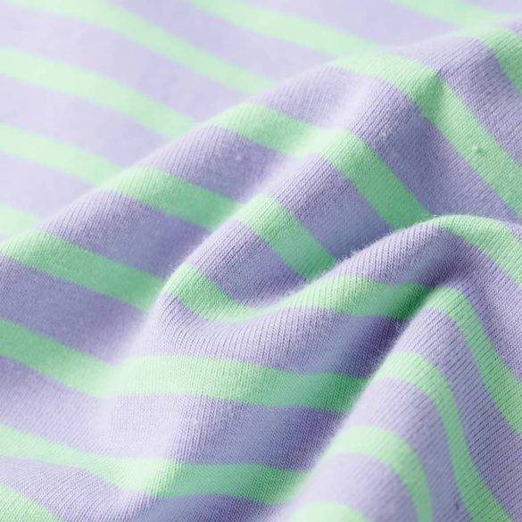 Világosmenta színű csíkos egyenes gyerekszoknya 140