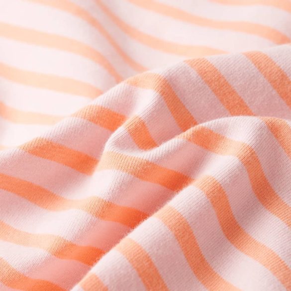 Rózsaszín csíkos egyenes gyerekszoknya 140