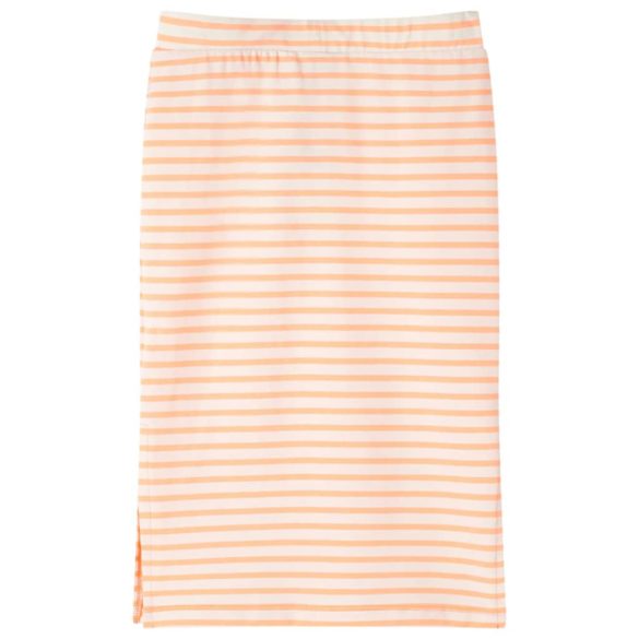 Fluoreszkáló narancssárga csíkos egyenes gyerekszoknya 140