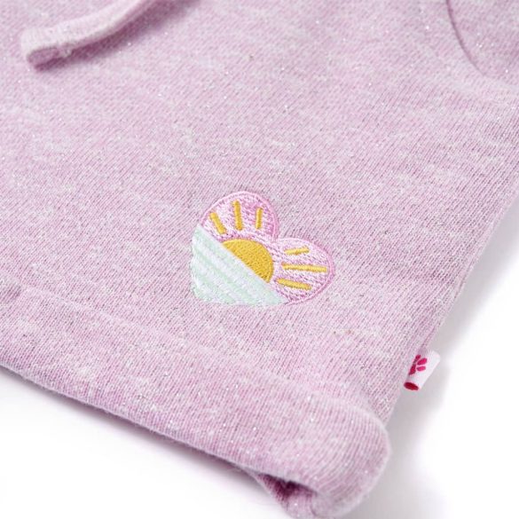 Vegyes lila gyerekrövidnadrág húzózsinórral 128