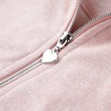 Vegyes világos rózsaszín kapucnis gyerekpulóver cipzárral 104
