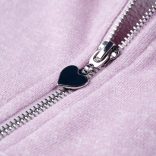 Vegyes lila kapucnis gyerekpulóver cipzárral 92