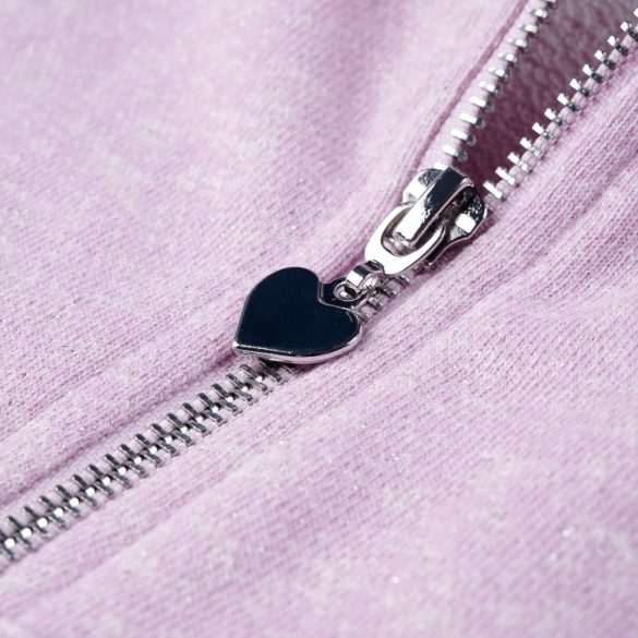 Vegyes lila kapucnis gyerekpulóver cipzárral 92