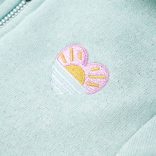 Vegyes világos mentaszínű kapucnis gyerekpulóver cipzárral 92