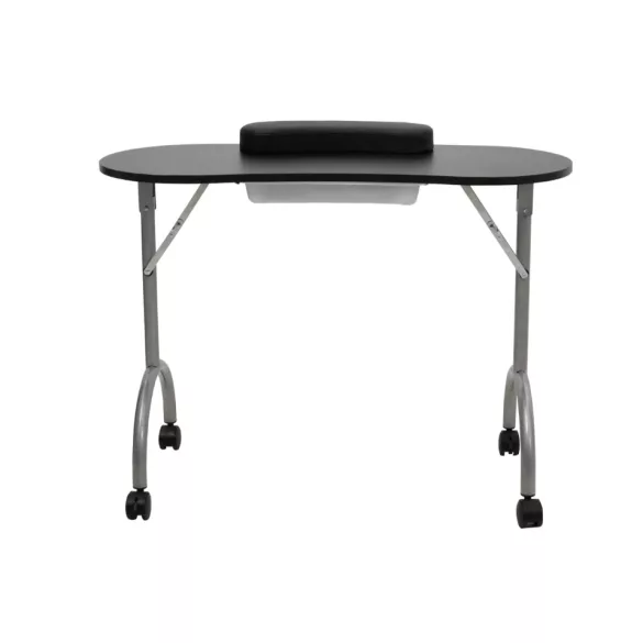 Összecsukható manikűr asztal kerekekkel fekete