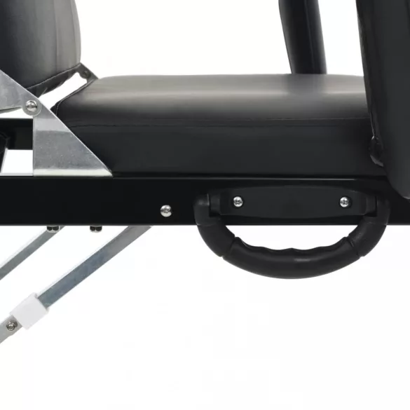 hordozható fekete műbőr arckezelő szék 185 x 78 x 76 cm