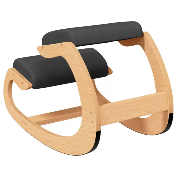 fekete nyír furnérlemez térdelőszék 55 x 84 x 55 cm