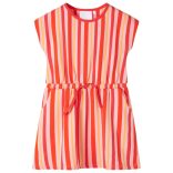 Rózsaszín és piros gyerekruha húzózsinórral 140