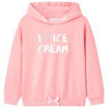 Élénk rózsaszín kapucnis gyerekpulóver 116