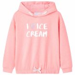 Élénk rózsaszín kapucnis gyerekpulóver 140