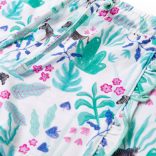 Ekrü és sötétmenta színű gyerekrövidnadrág húzózsinórral 140