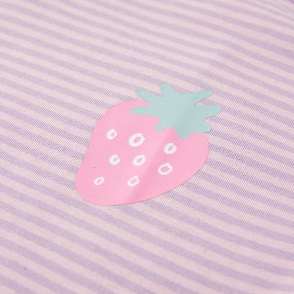 Lila fodros ujjú gyerekpóló 104