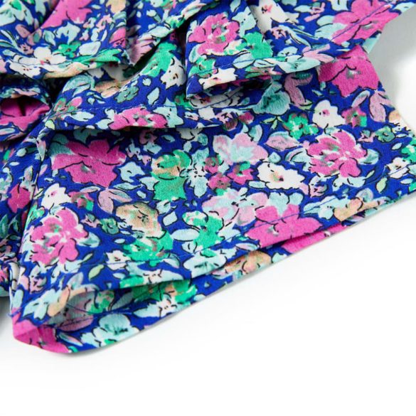 Kobaltkék gyerekruha fodros ujjakkal 104