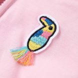 Élénk rózsaszín kapucnis gyerekpulóver cipzárral 116